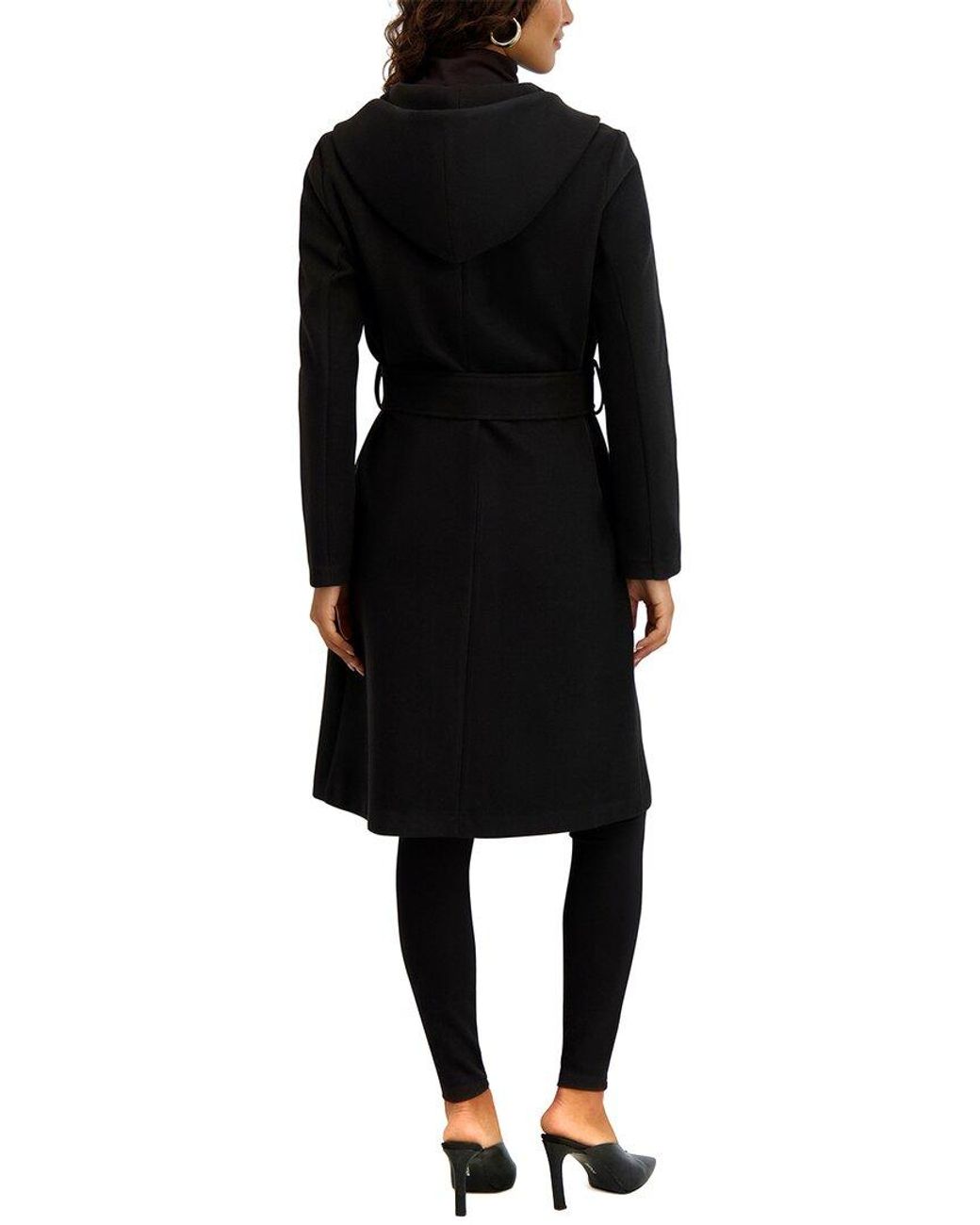 Kensie Black Faux Wool Coat