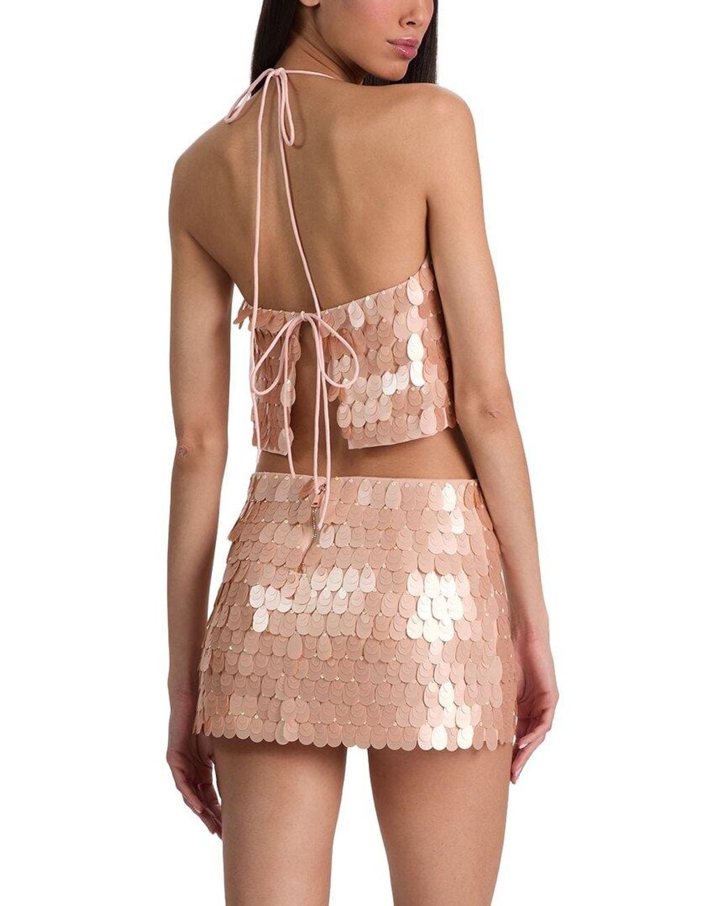 Alice + Olivia Pink Grazi Paillette Top