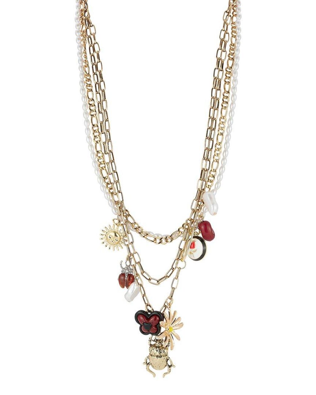 Sphera Milano Metallic Plated 5.5Mm, 15Mm, 18Mm Pearl Cz Necklace