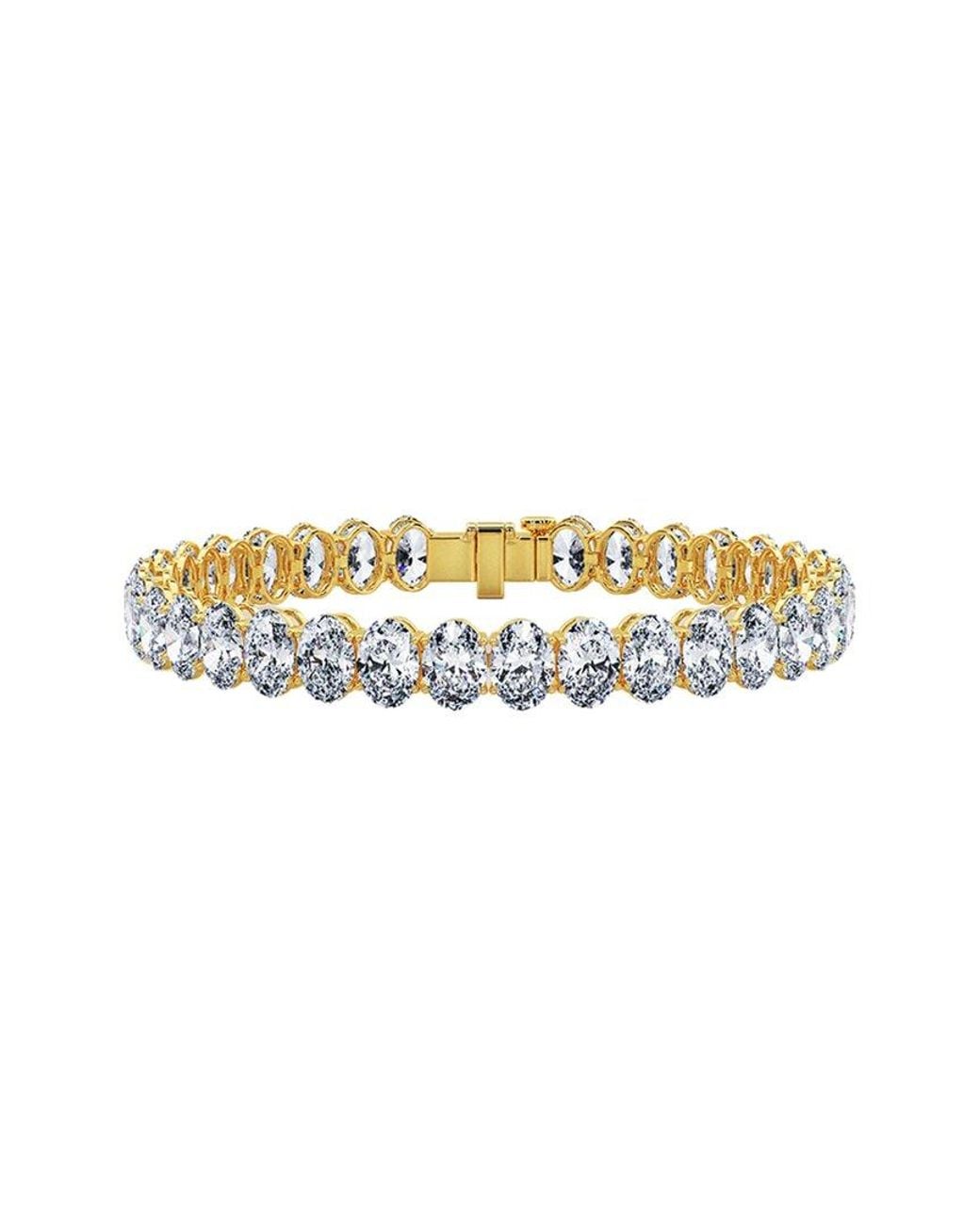 Lab Grown Diamonds White 14K 25.00 Ct. Tw. Lab-Grown Diamond Tennis Bracelet