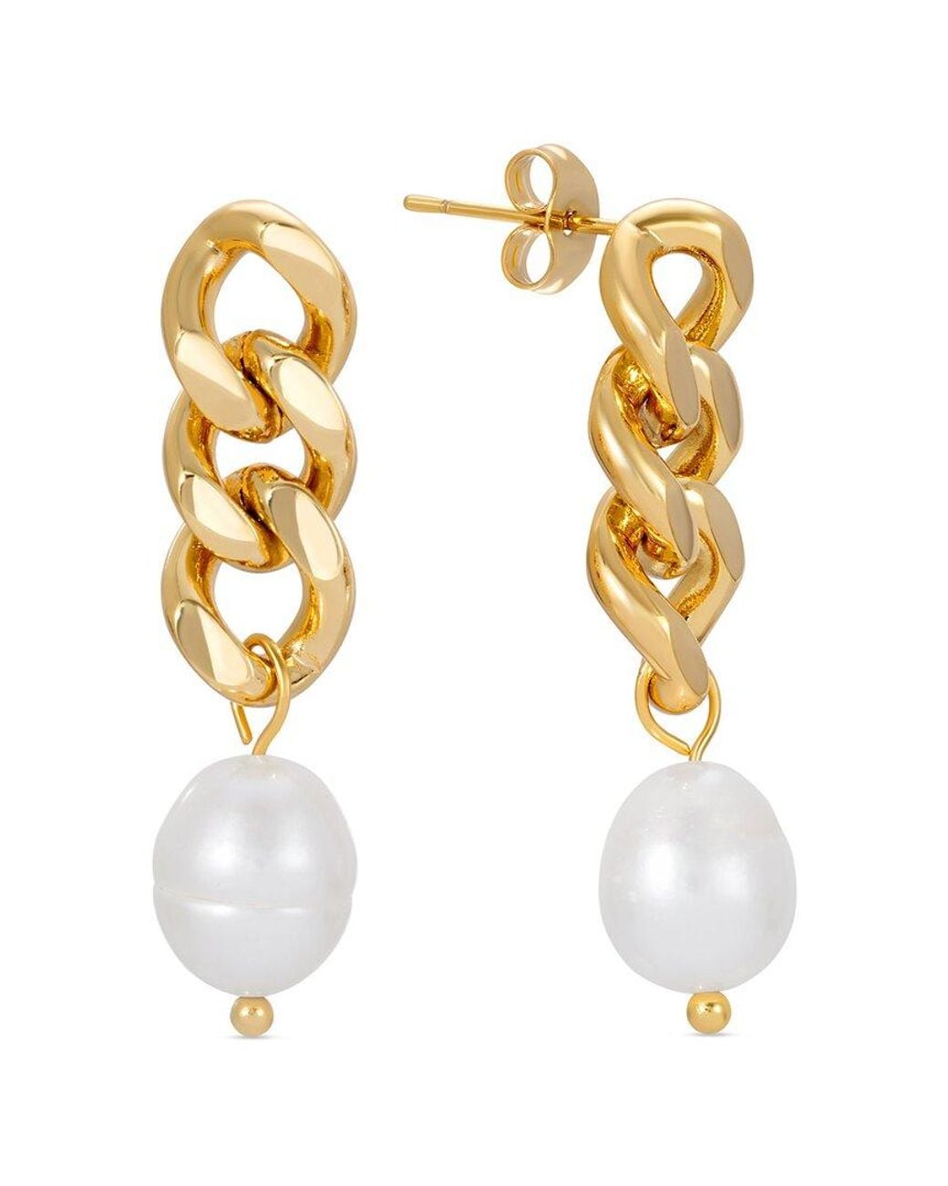 Eye Candy LA Metallic Shell Pearl Drop Earring