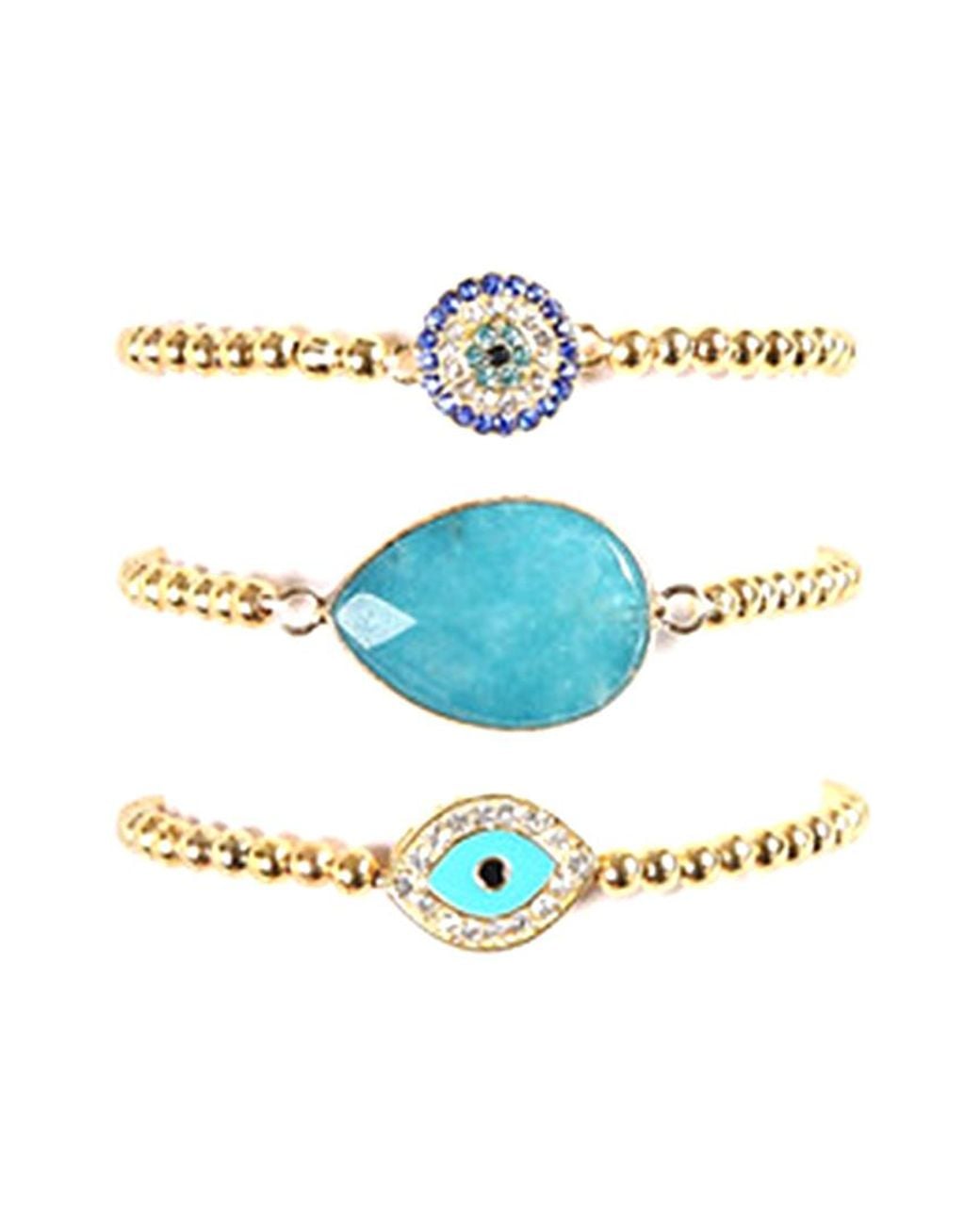 Eye Candy LA Blue Eye My Wrist Bracelet Set