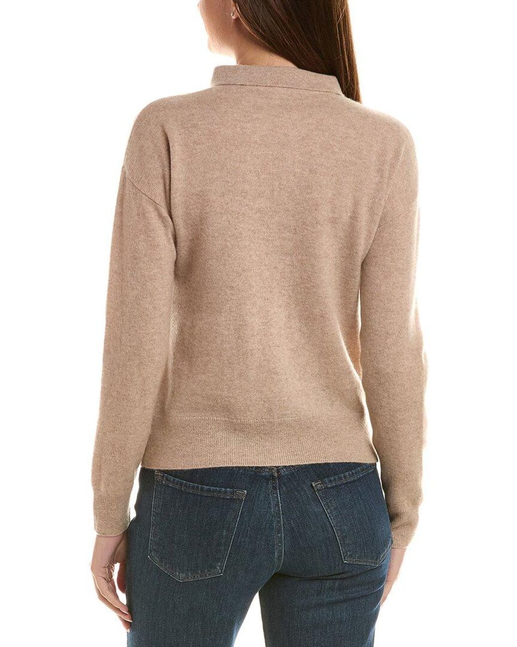 InCashmere Blue Zip Polo 100% Cashmere Cardigan