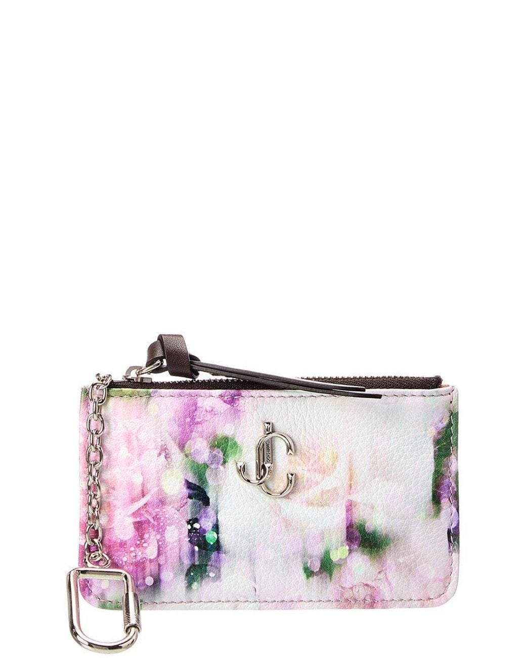 Jimmy Choo Purple Nancy Leather Card Holder