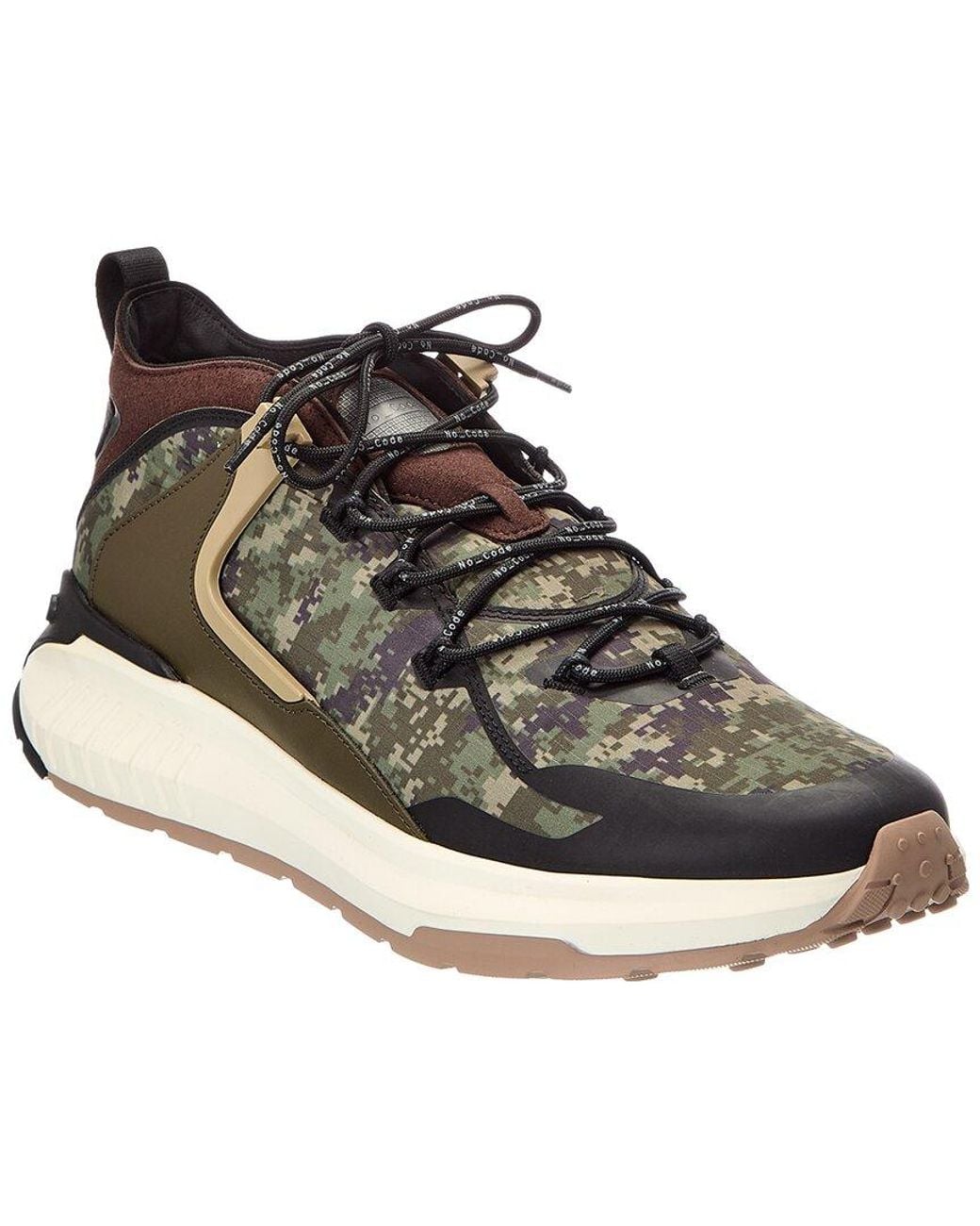 Tod's Brown Leather & Canvas Sneaker for men