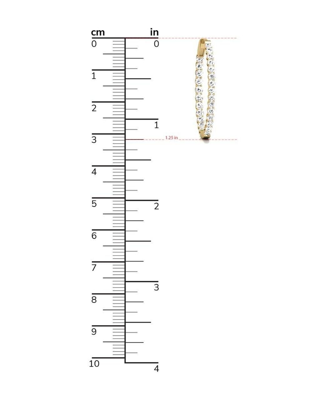 Diana M Metallic Diana M. Fine Jewelry 14k 2.00 Ct. Tw. Lab Grown Diamond Hoops