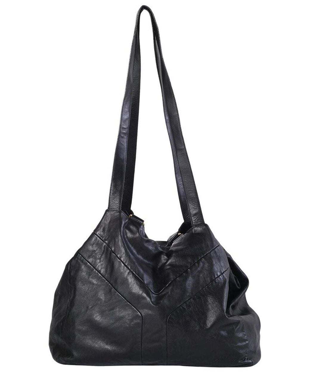 Saint Laurent Black Leather Rive Gauche Oversized Tote (Authentic Pre-Loved)