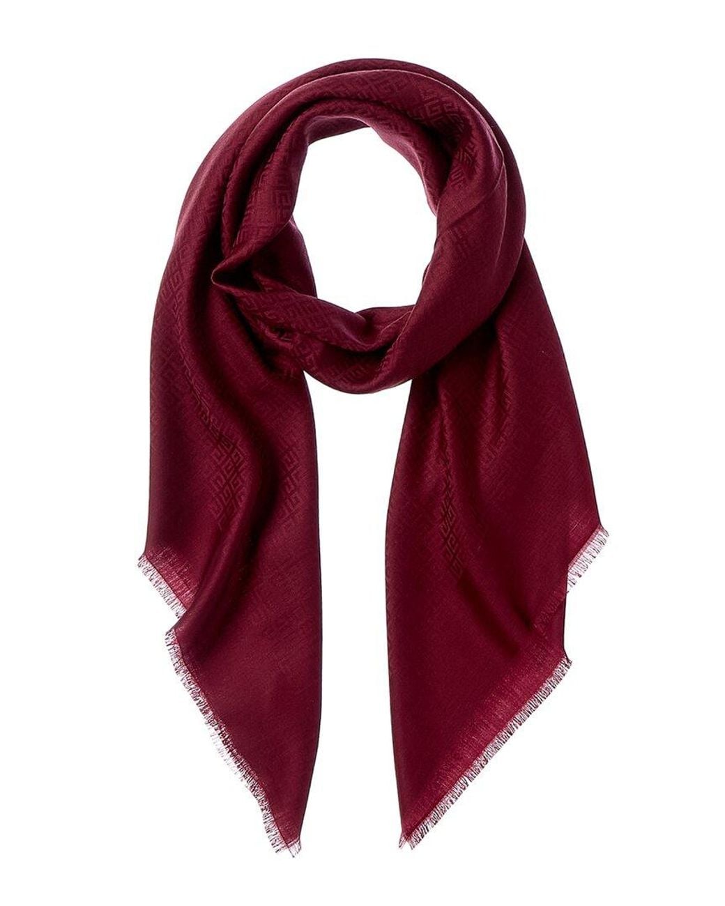 Givenchy Red 4G Square Large Wool & Silk-Blend Scarf