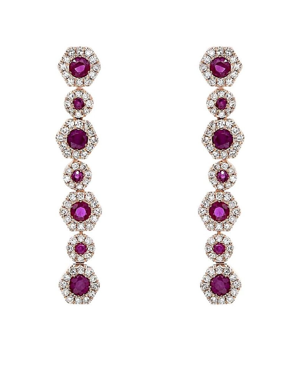 Diana M White Fine Jewelry 14k 1.16 Ct. Tw. Diamond & Sapphire Earrings