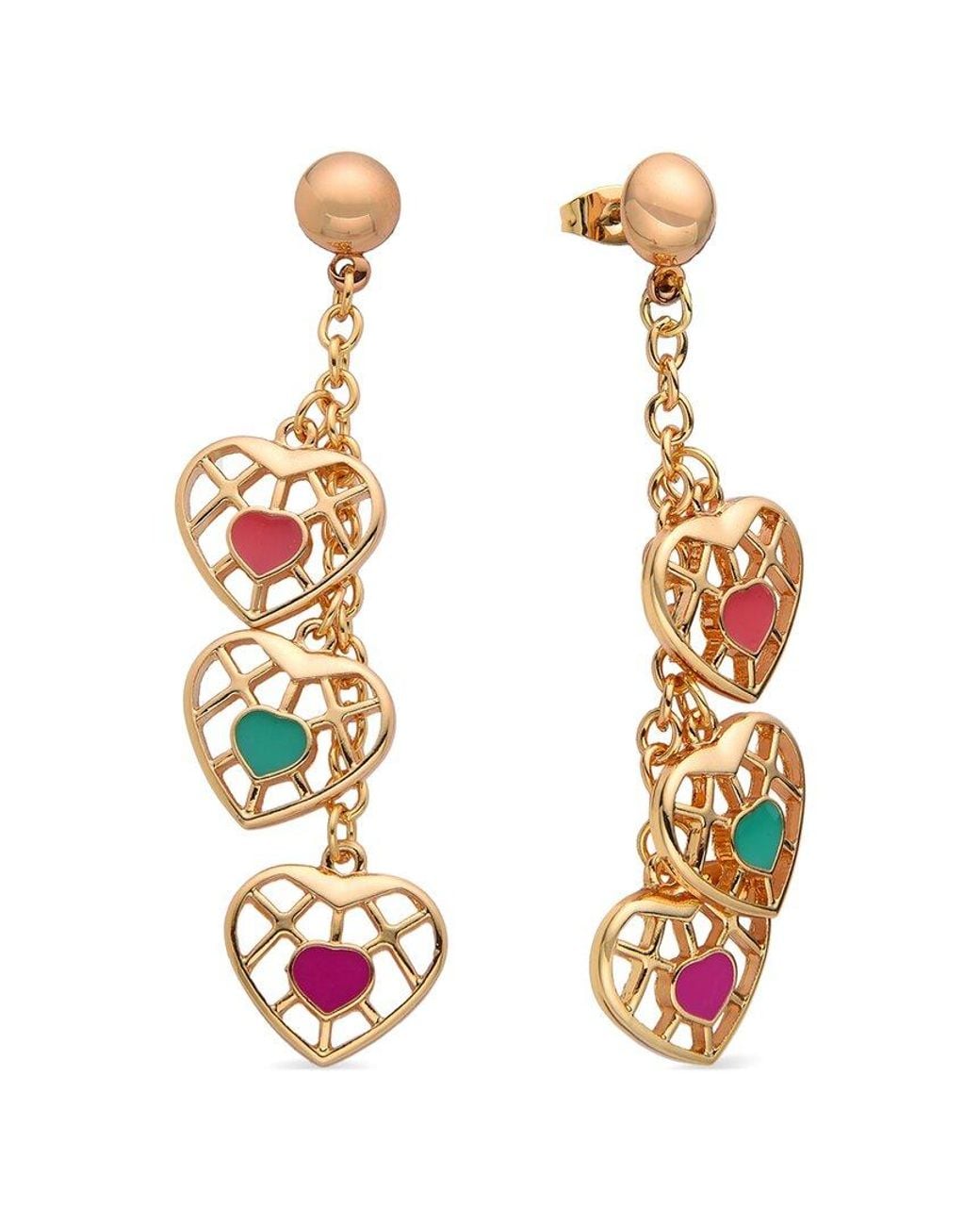 Eye Candy LA Metallic Elodie Rainbow Dangle Earrings