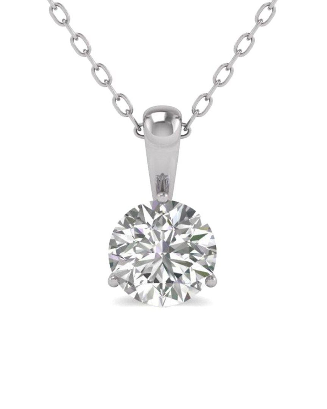 Diana M White Diana M. Fine Jewelry 14k 2.00 Ct. Tw. Lab Grown Diamond Solitaire Pendant