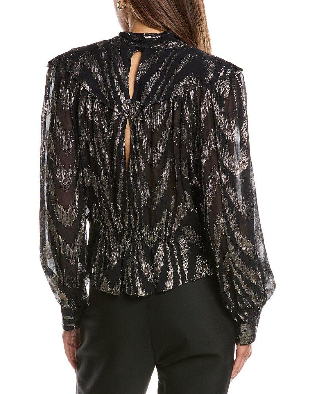 IRO Black Lila Silk-Blend Top