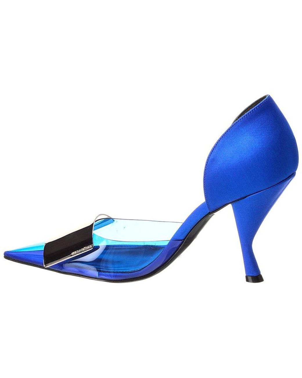 Sergio Rossi Blue Satin Pump