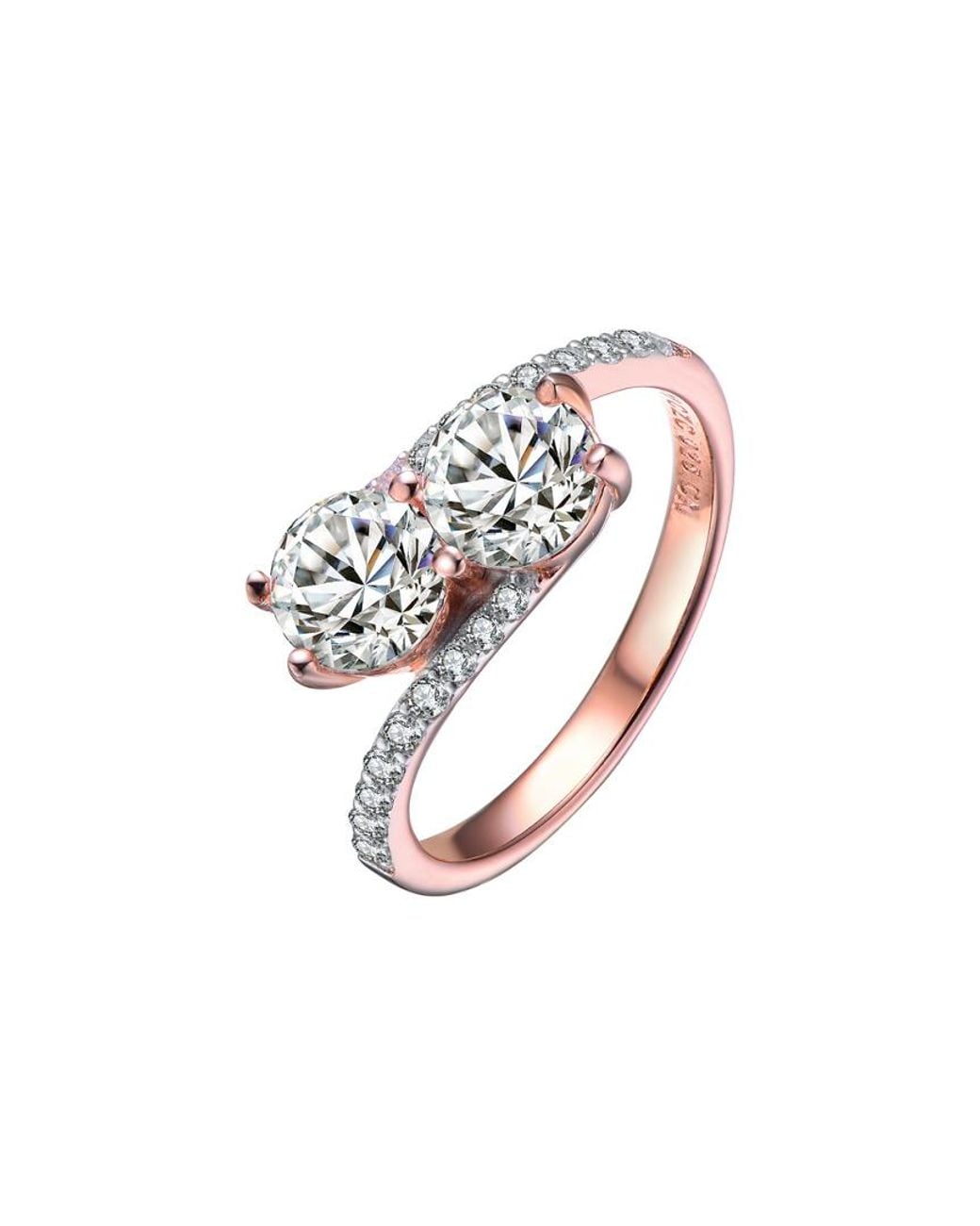 Rachel Glauber White 14k Rose Gold Vermeil Cz Ring