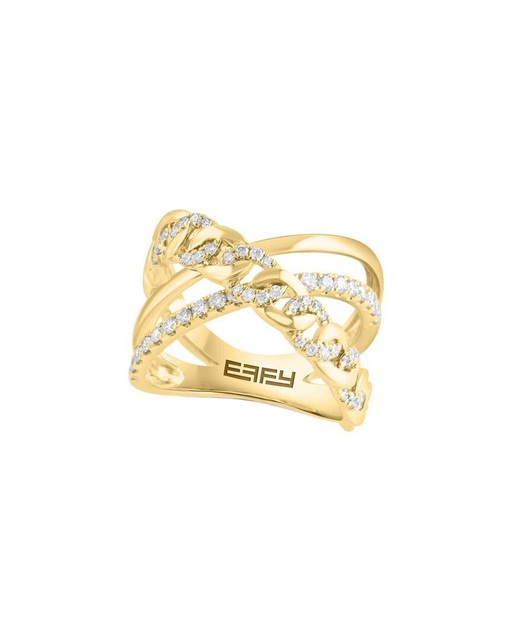 Effy Fine Jewelry Metallic 14k 0.58 Ct. Tw. Diamond Cross Ring