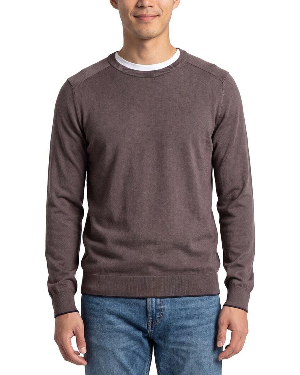 Raffi Gray Jersey Crewneck Sweater for men