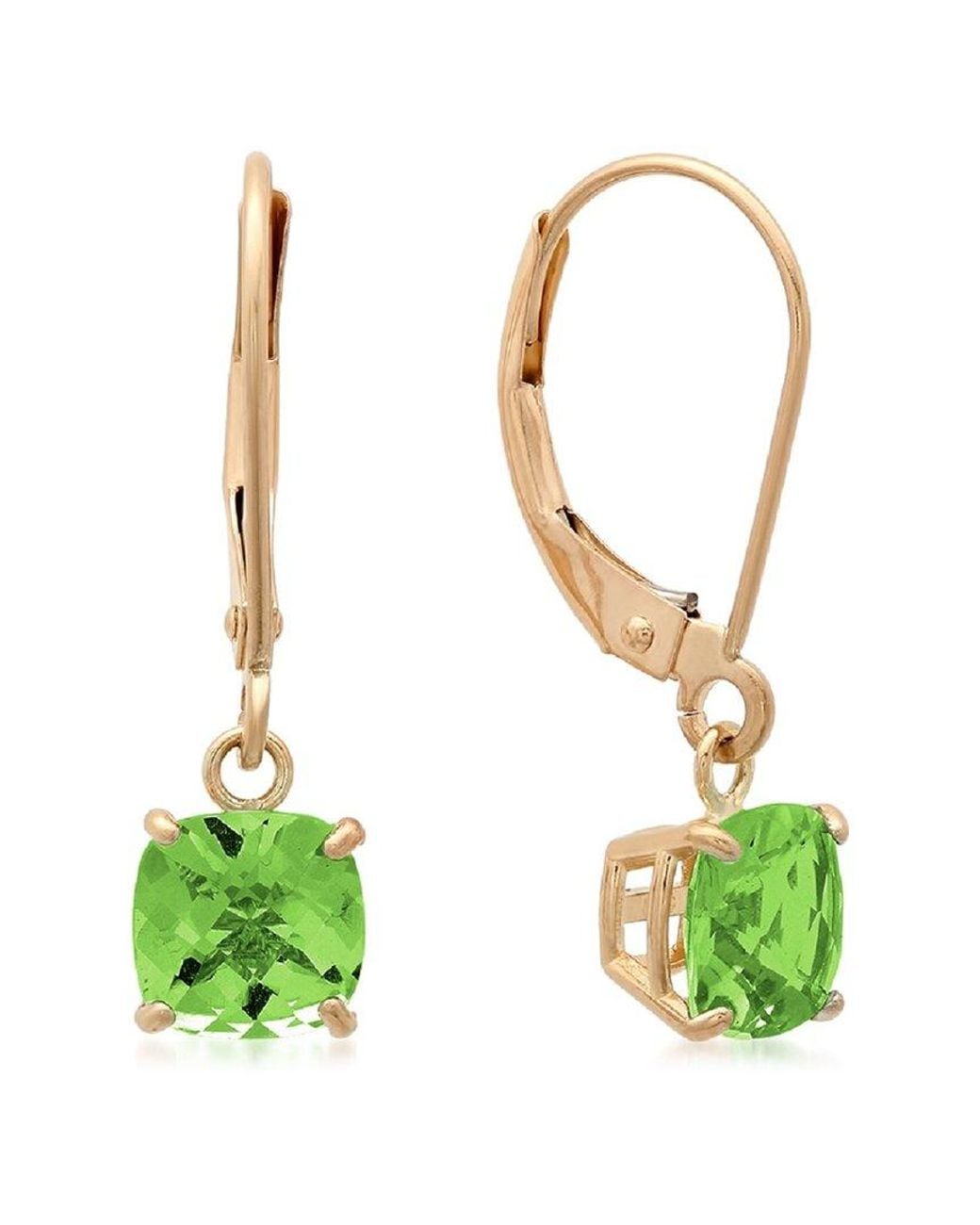 MaxColor Green 10k 1.80 Ct. Tw. Peridot Earrings