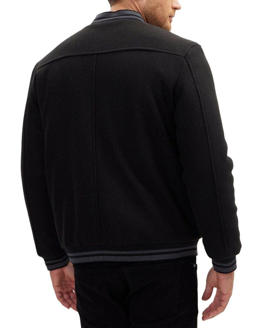 Ron Tomson Black Classic Bomber Jacket for men