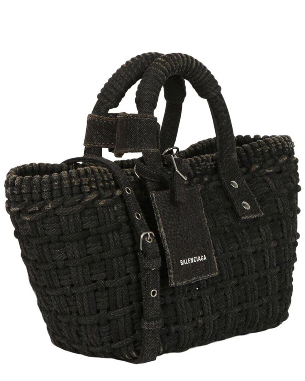 Balenciaga Black Bistro Xs Basket Top Handle Bag