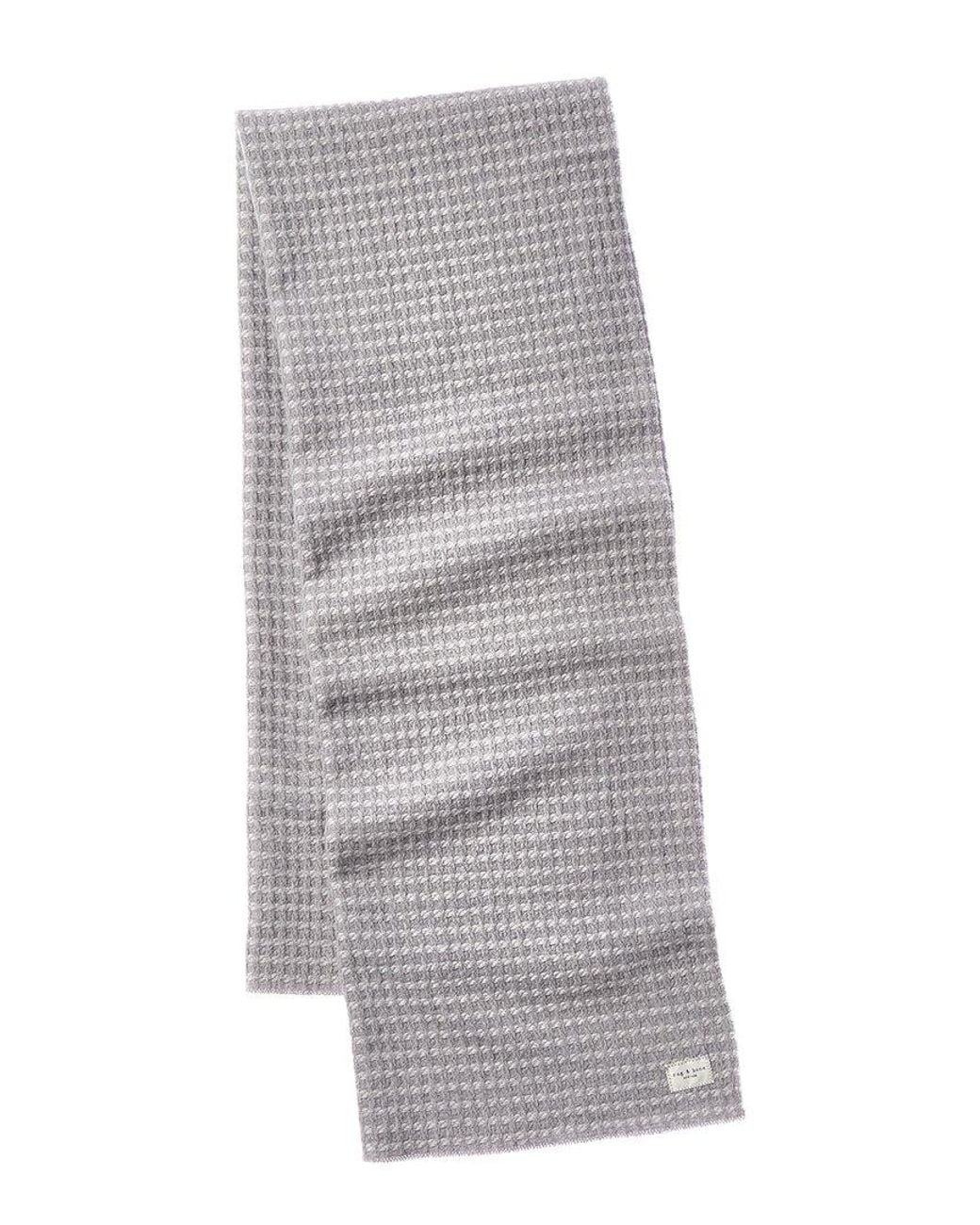 Rag & Bone Gray Joni Waffle Wool Scarf