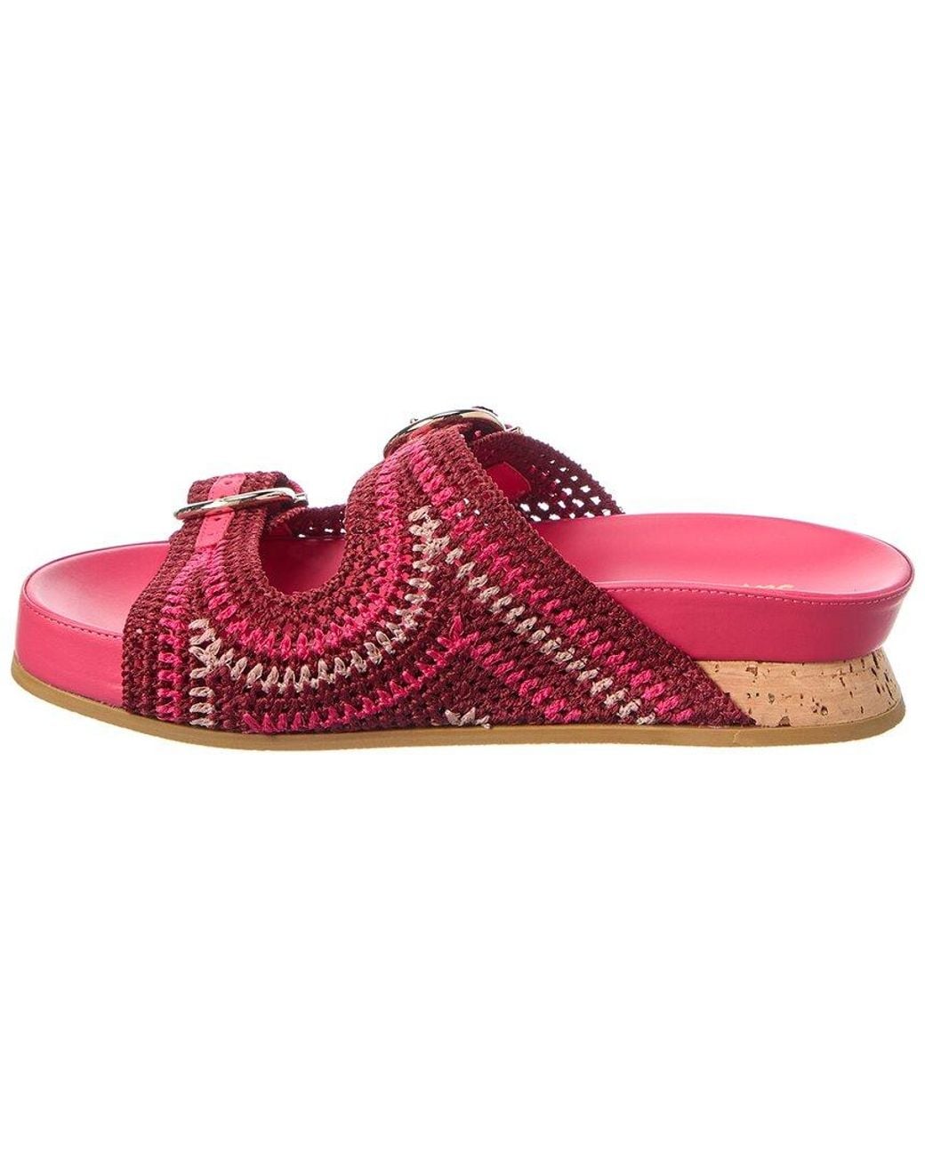 Ferragamo Red Shaula Crochet & Leather Sandal