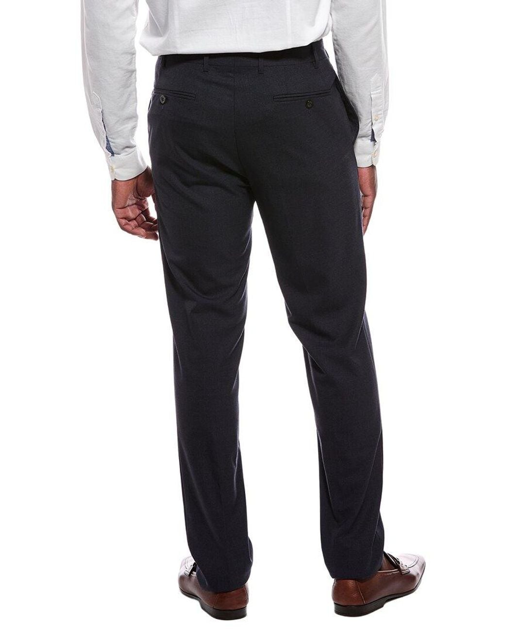 Canali Black Wool Formal Pant for men