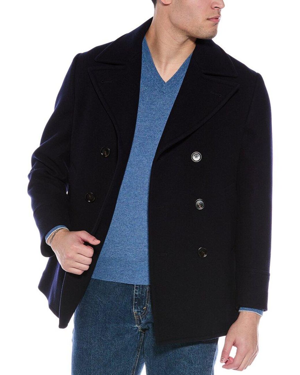 Brunello Cucinelli Blue Wool & Cashmere-Blend Jacket for men