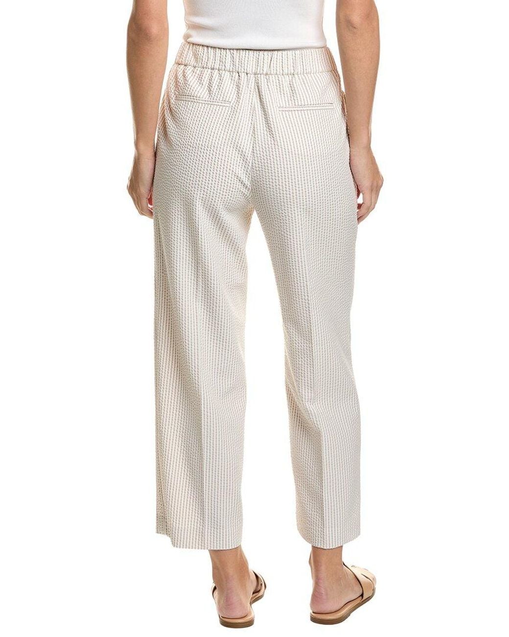 Jones New York Natural Straight Crop Seersucker Pant