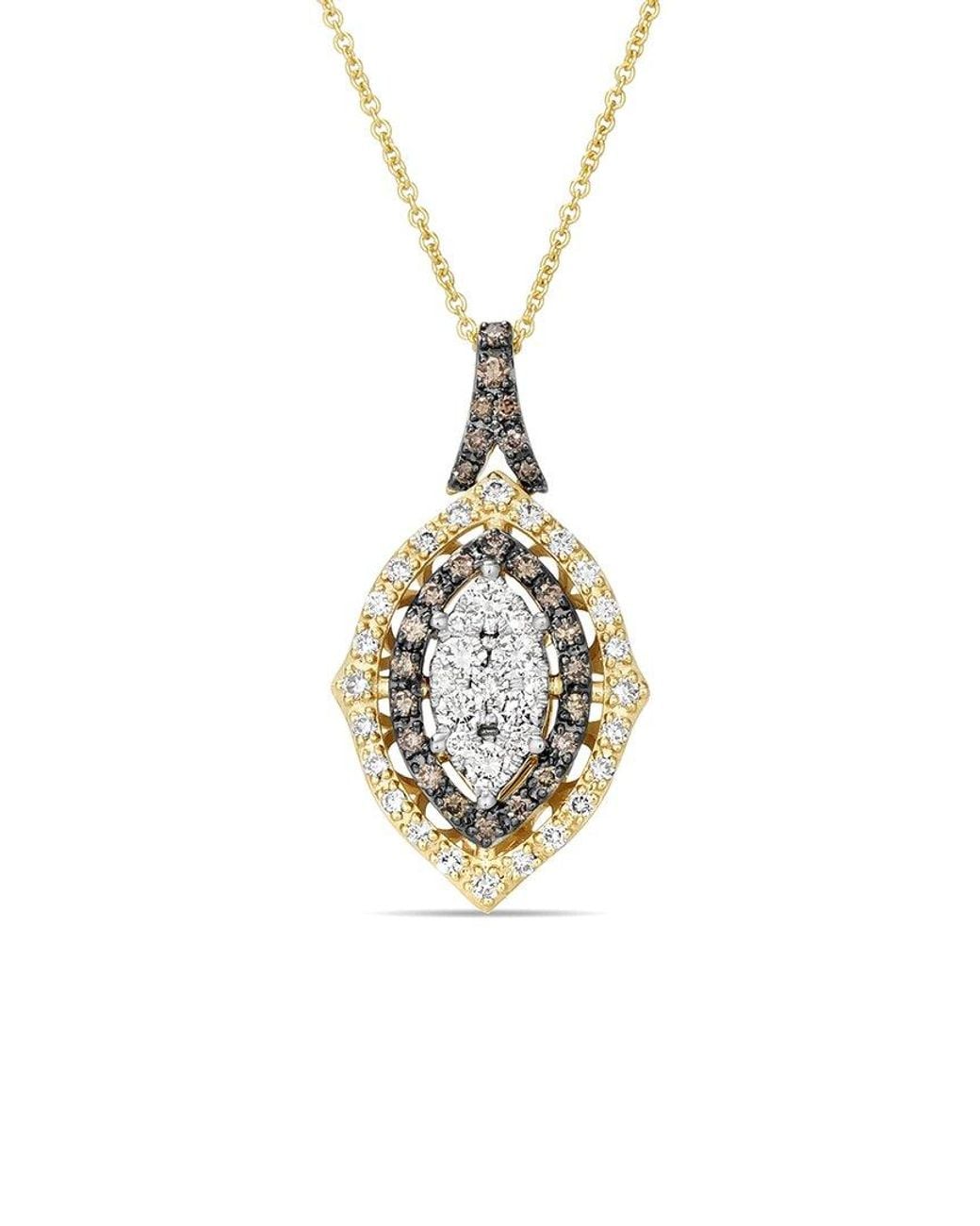 Le Vian Metallic Le Vian Chocolate Composite 14k 0.84 Ct. Tw. Diamond Drop Pendant Necklace