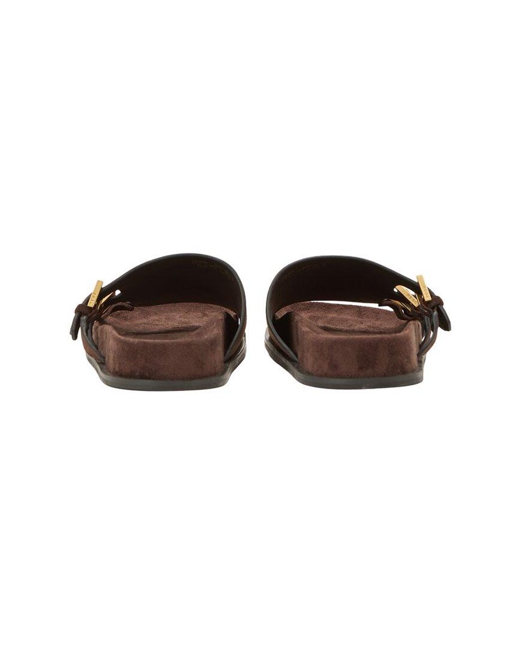 Reiss Brown Lauren Suede Flat Sandal