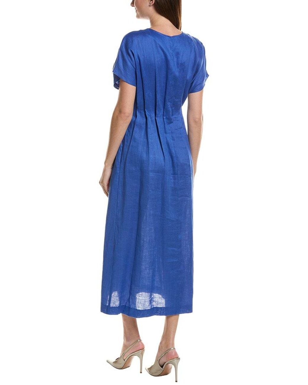 Sara Campbell Blue Celine Linen Dress