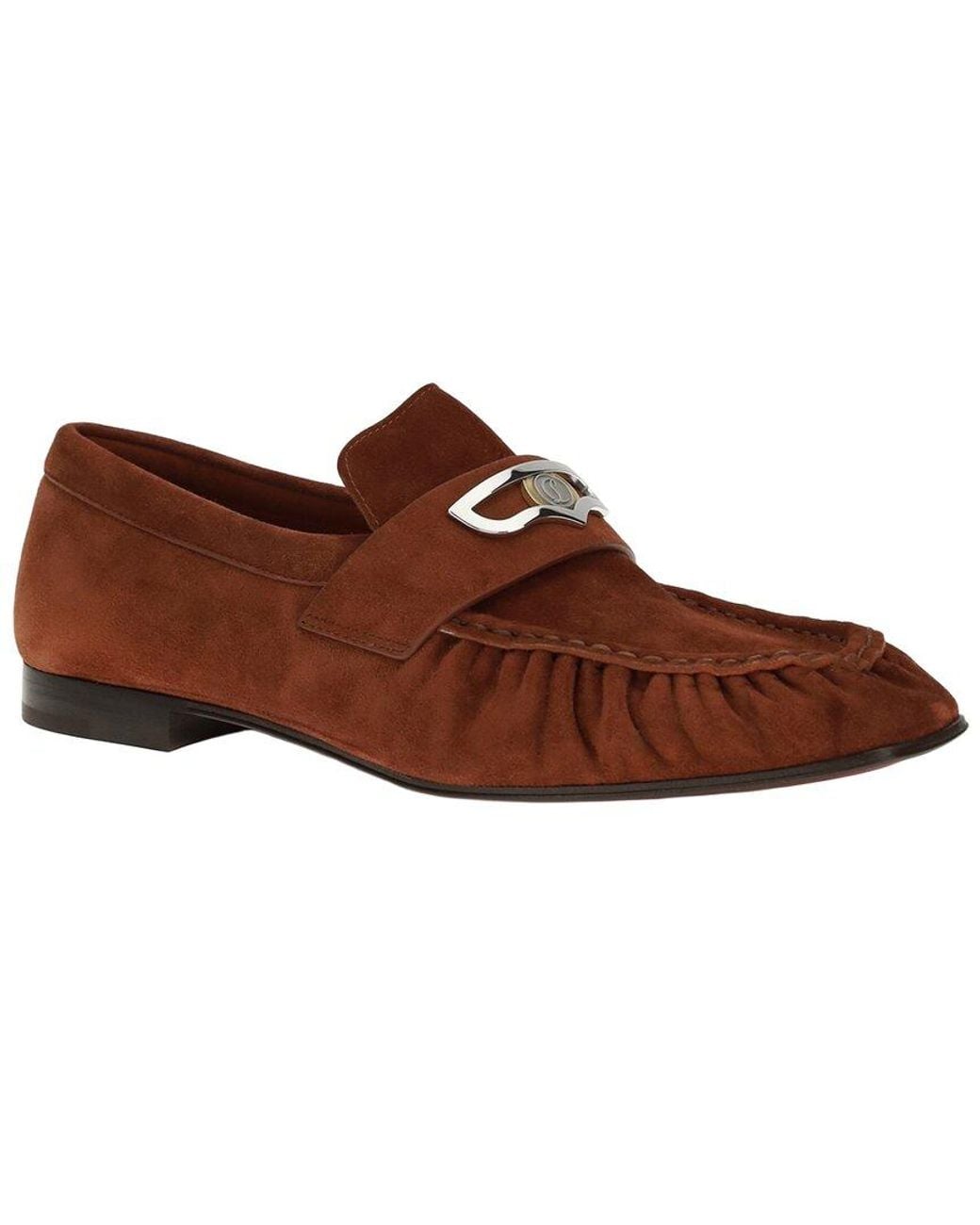 Christian Louboutin Brown Dnu Mocallista Leather Loafer