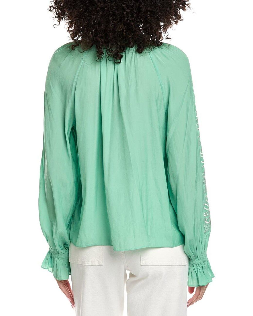 Ramy Brook Green Sakura Long Sleeve Top