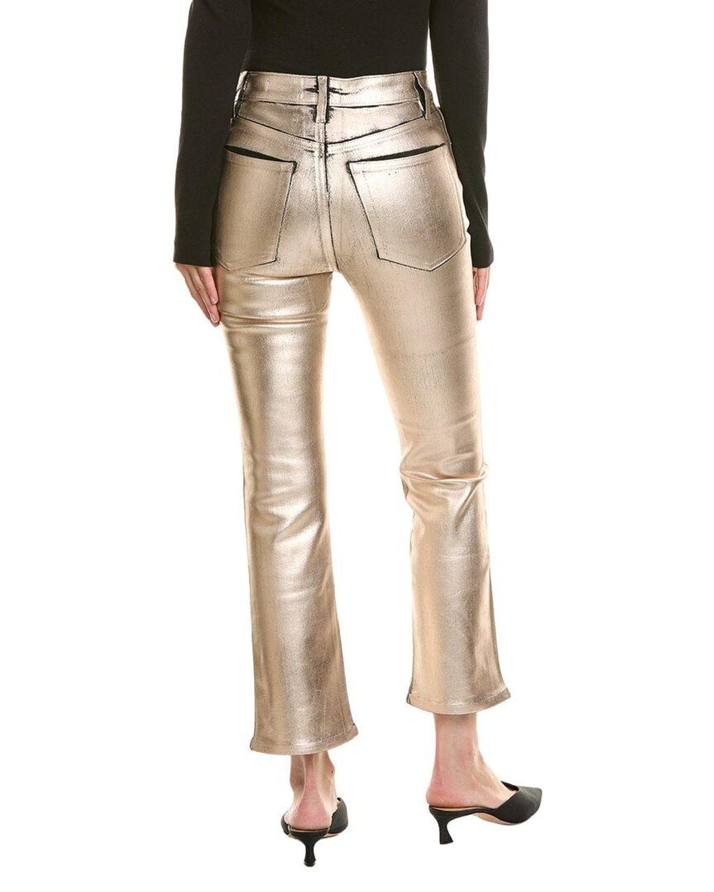 FRAME Natural Frame The Reboot Champagne Coated Crop Jean