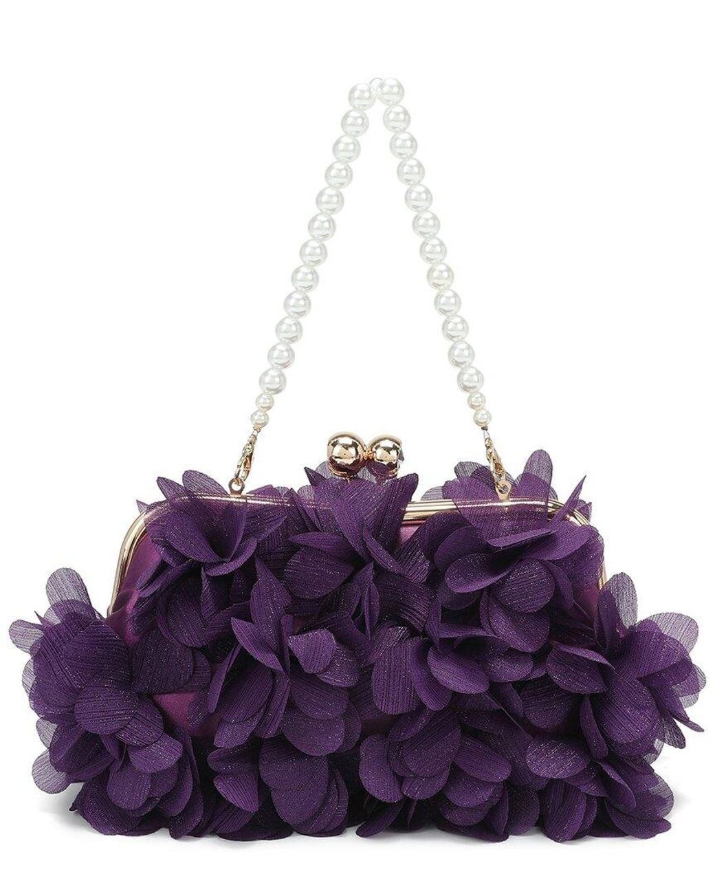 Tiffany & Fred Paris Purple Floral Evening Clutch