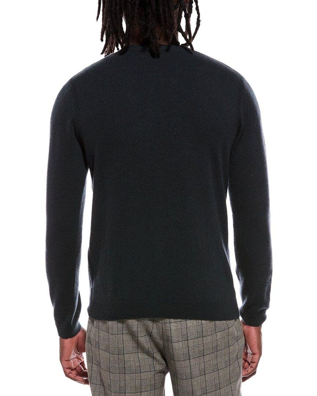 Autumn Cashmere Black 100% Cashmere Henley Sweater for men