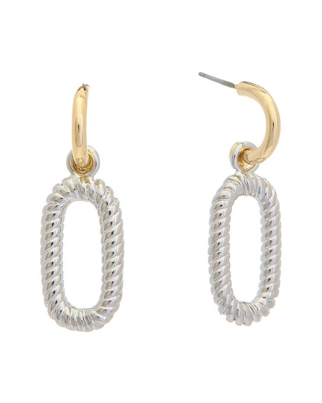Juvell Metallic 18k Plated Cz Drop Link Earrings