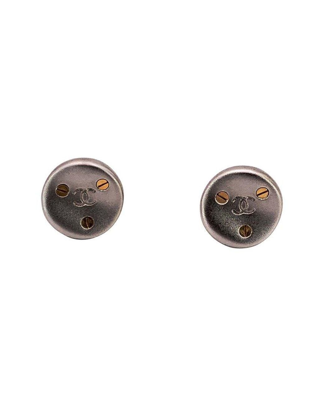 Chanel Metallic Vintage Earrings (authentic Pre-loved)