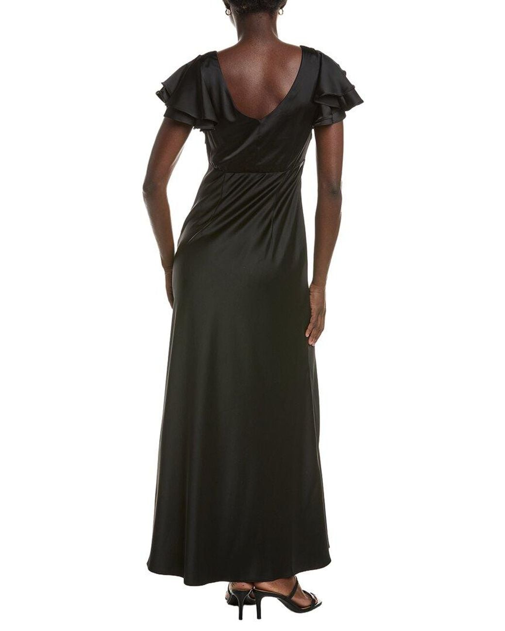 Maison Tara Black Short Sleeve Maxi Dress