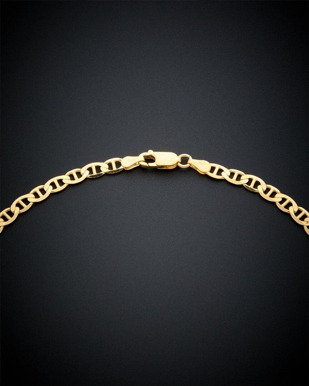 Italian Gold Black 14k Mariner Link Necklace