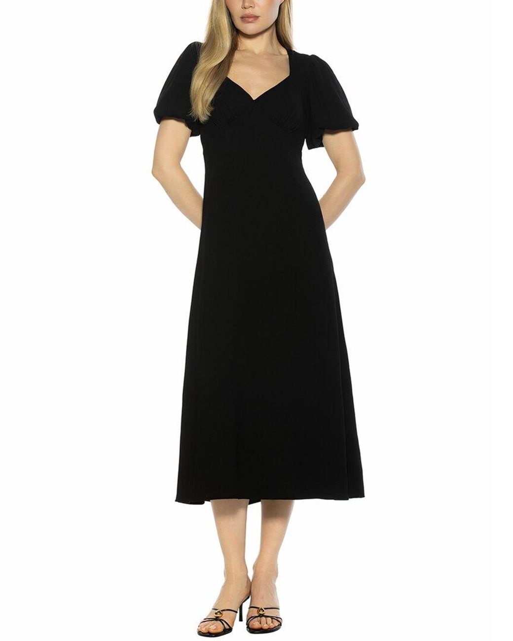 Alexia Admor Black Zuri Sweetheart Midi Dress