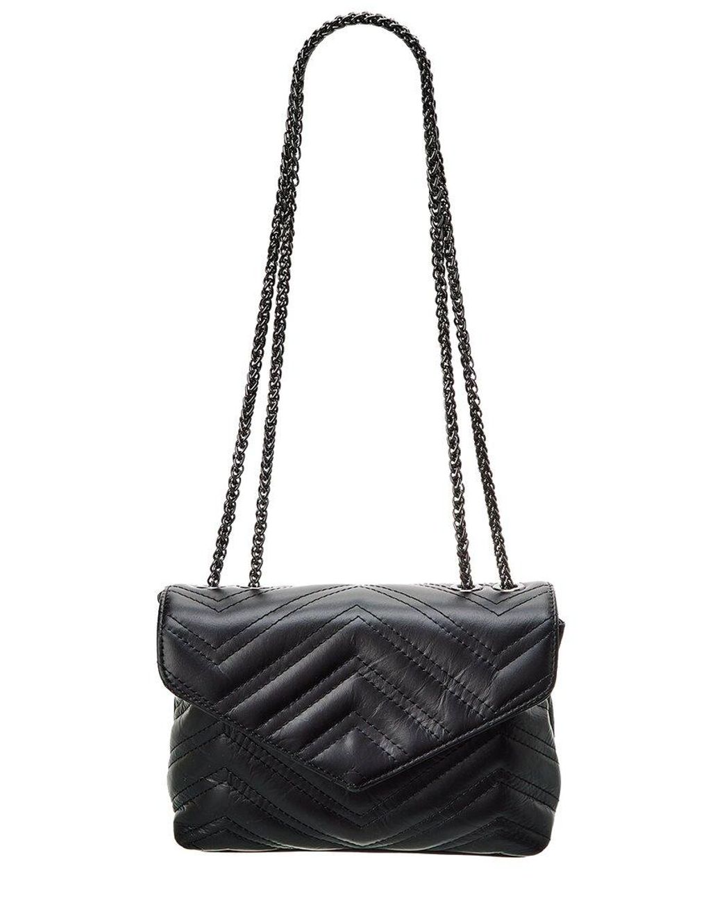 Italian Leather Shoulder Bag in Black | Lyst