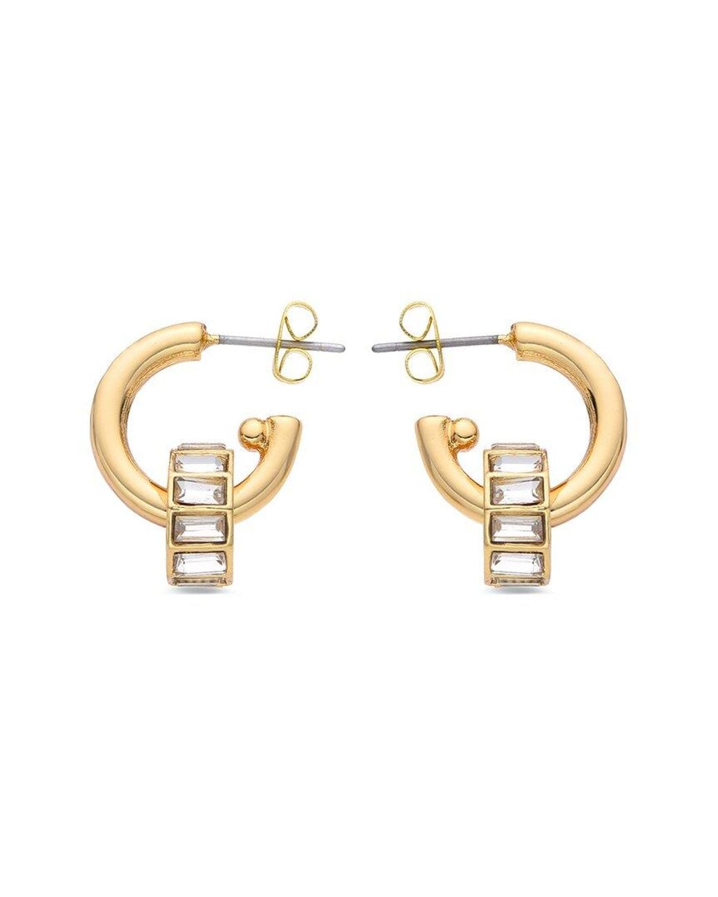 Eye Candy LA Metallic Cz Claire Half Loop Earrings