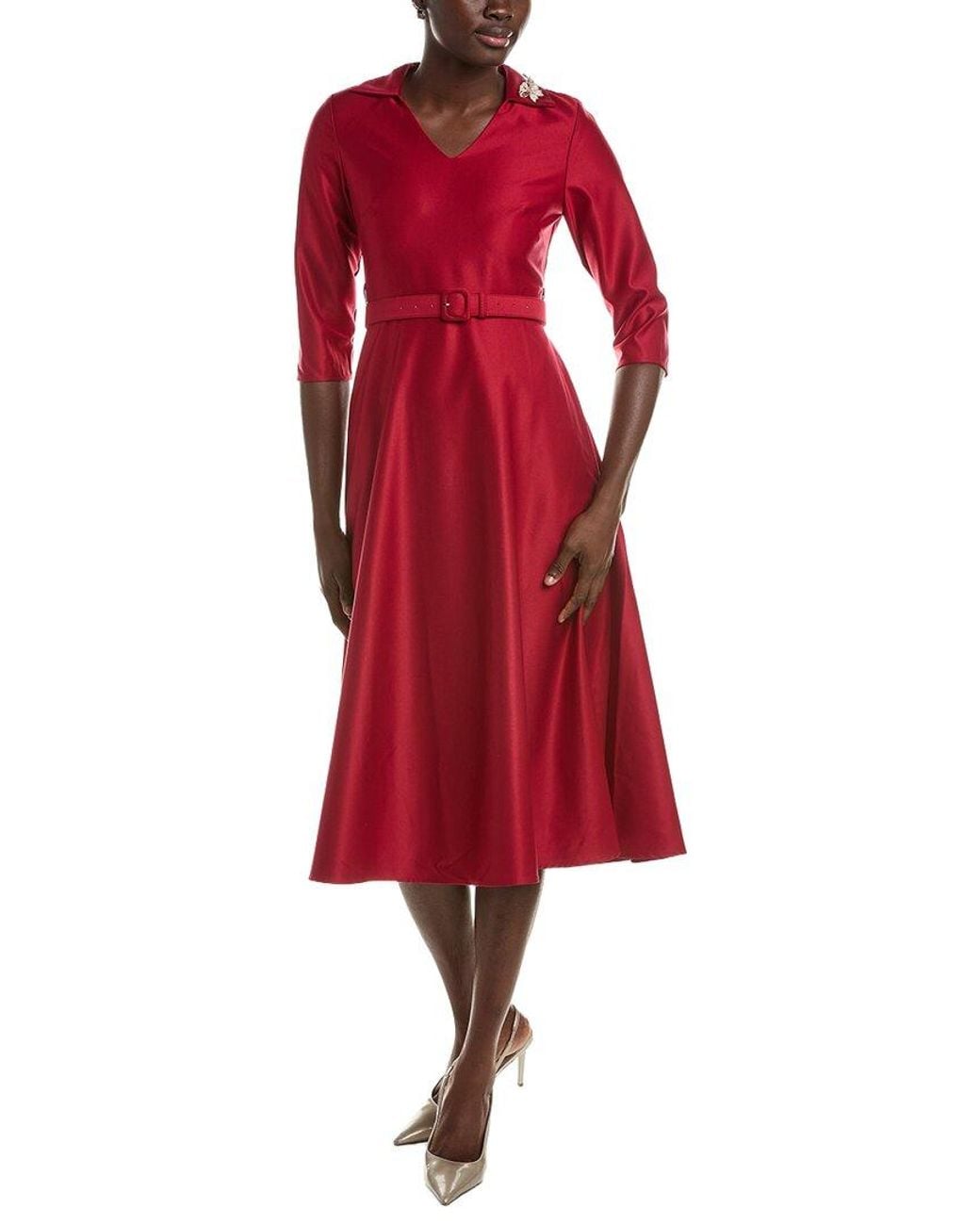 BRC By BURRYCO Red Solid Maxi Dress