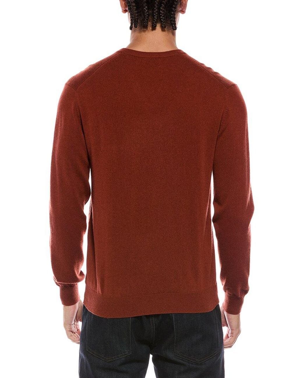 N.Peal Cashmere Red Burlington Cashmere V-Neck Sweater for men