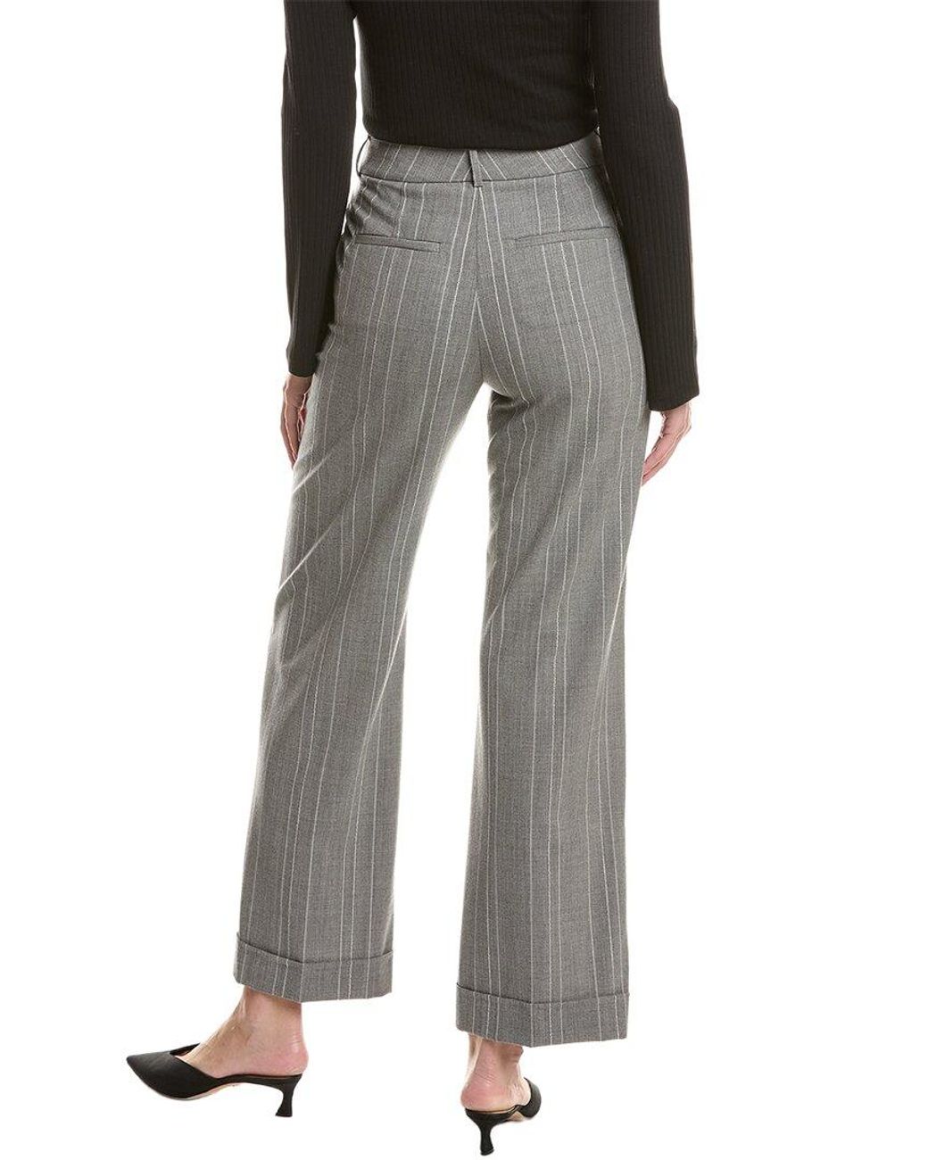 Peserico Gray Wool-Blend Pant