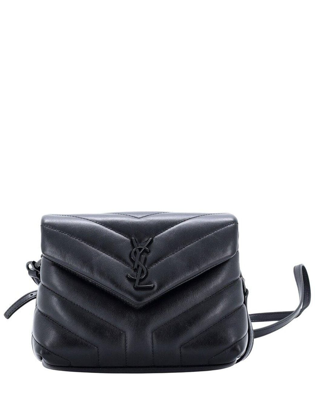 Saint Laurent Black Matelasse Chevron Leather Loulou Shoulder Bag Toy (authentic Pre-loved)