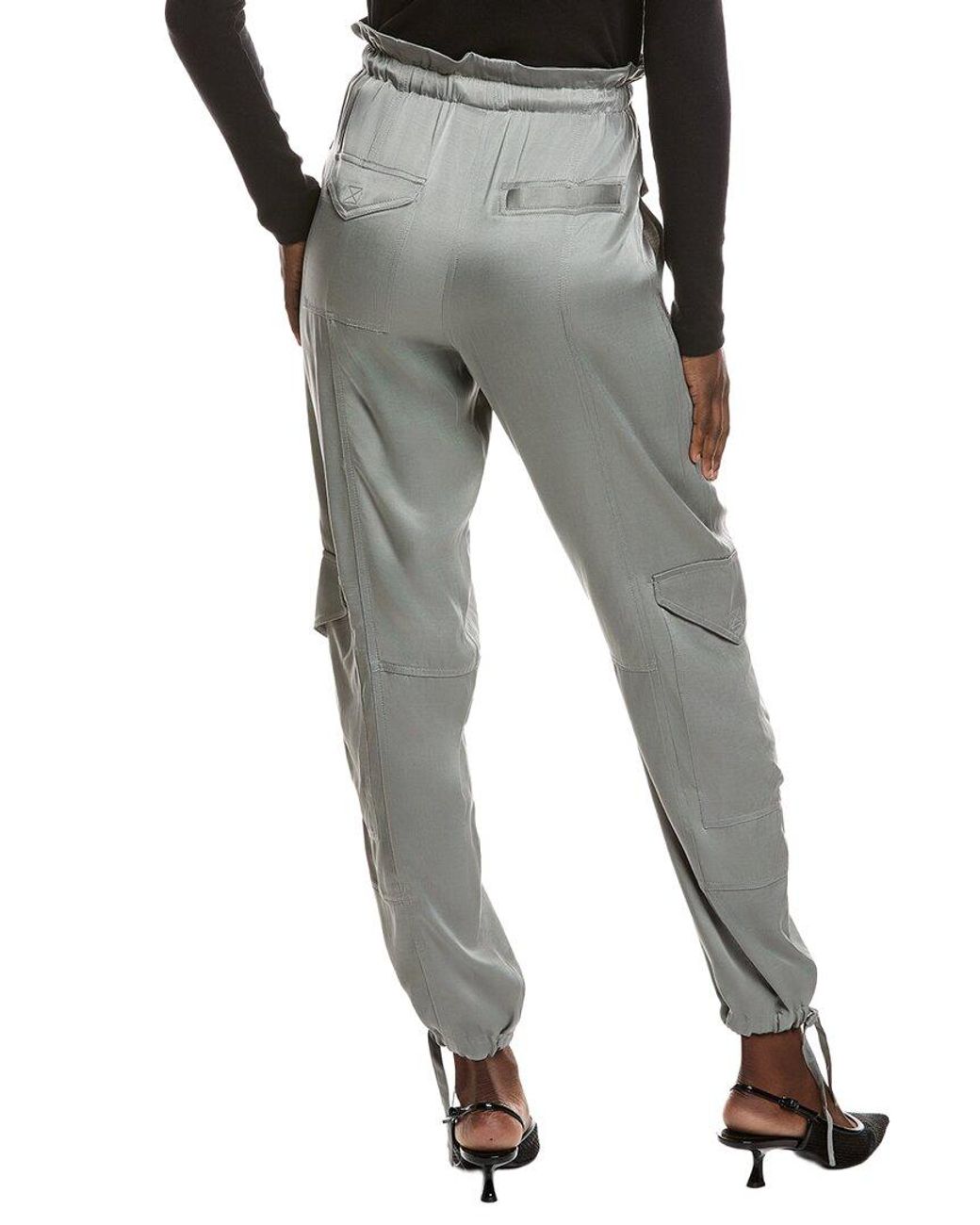 Ganni Gray Washed Satin Pant