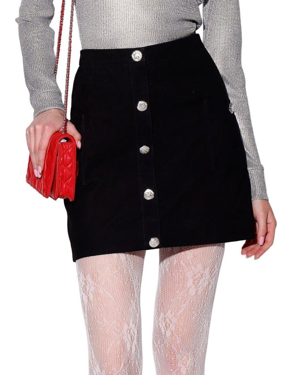 Walter Baker Black Libby Suede Skirt