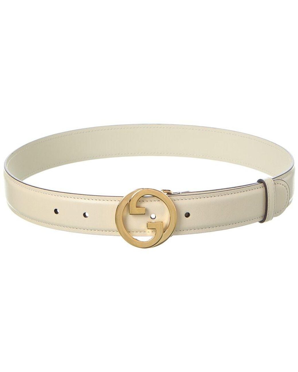 Gucci White Blondie Leather Belt